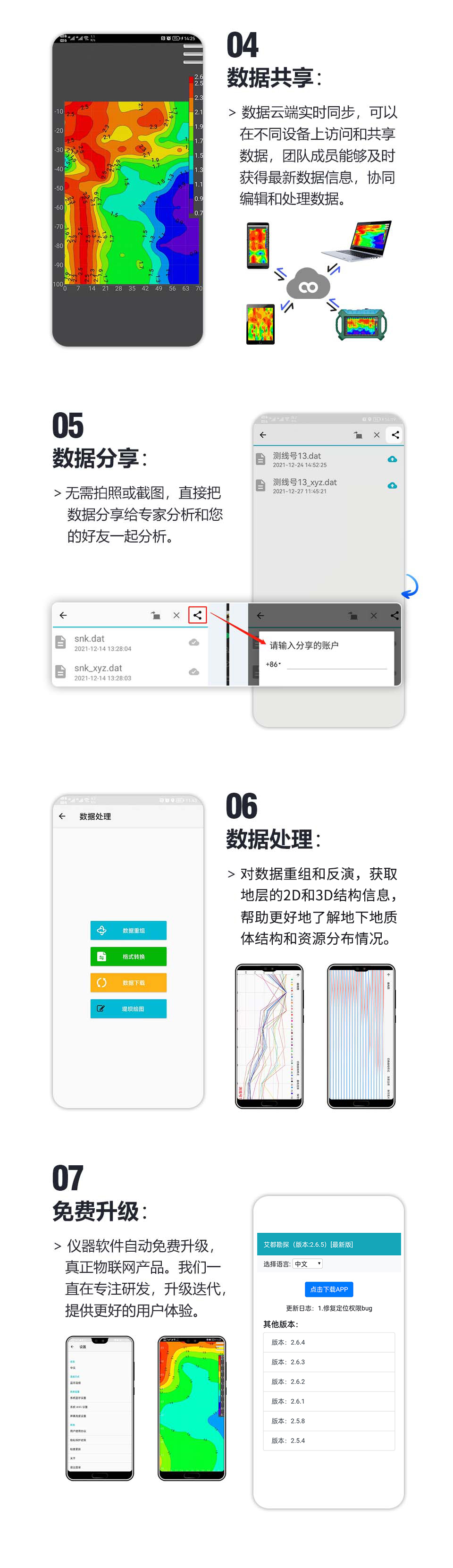 艾都勘探APP数据处理能力